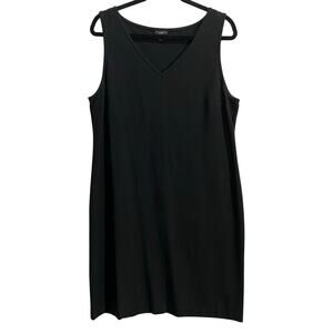 Talbots Size 16 v-neck sleeveless Black Dress midi knee length professional plus